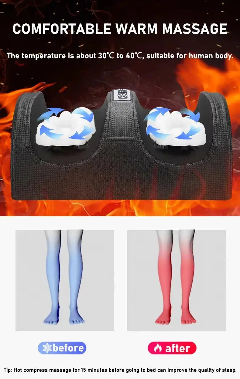 Heated foot massager.Electric kneading foot massage relieves pain and promotes blood circulation