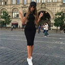 Satin Bandage Dress for Women Chic Shine