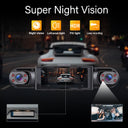 BCUOZ Dashcam, Front + Built-in Rear Left and Right Super