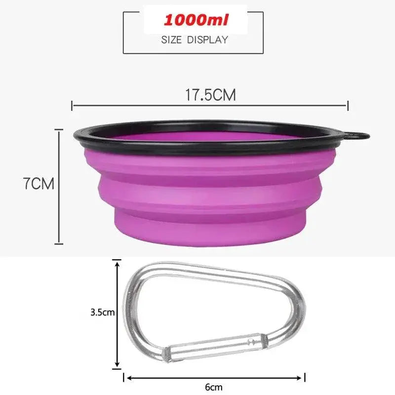 Large Collapsible Silicone Dog Bowl Portable Travel Feeder