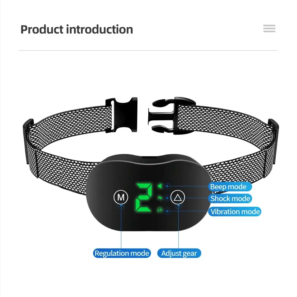 Smart Bark Stopper Dog Collar Rechargeable Training