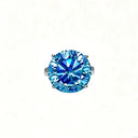 Sterling Silver Blue Moissanite Ring For Women