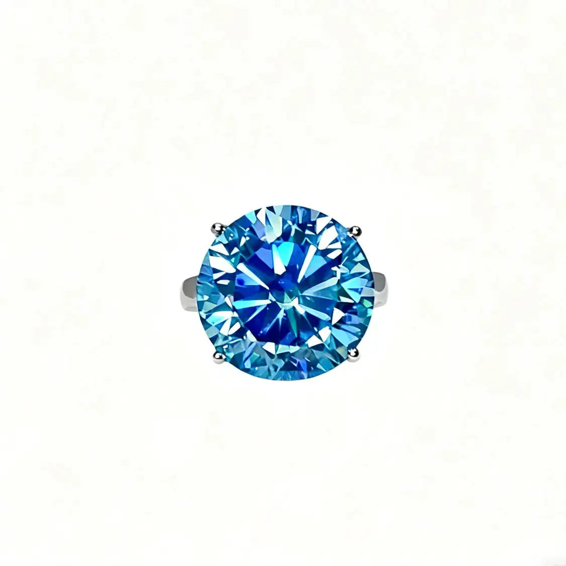 Sterling Silver Blue Moissanite Ring For Women — product image 5