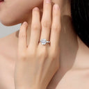 Sterling Silver Silver Moissanite Rose Cut Ring
