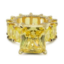 Sterling Silver Silver Square Zircon Cocktail Ring