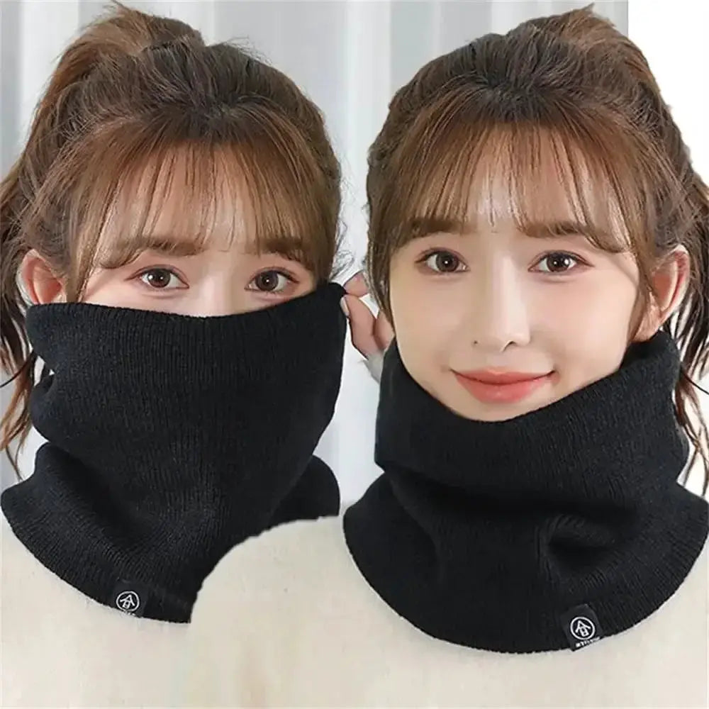 Women Knit Scarf Cashmere Like Solid Winter Snood Cozy