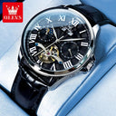 OLEVS Moon Phase Luxury Automatic Watch Roman Dial Steel