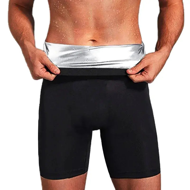 Men Sweat Sauna Shorts High Waist Body Shaper Trainer