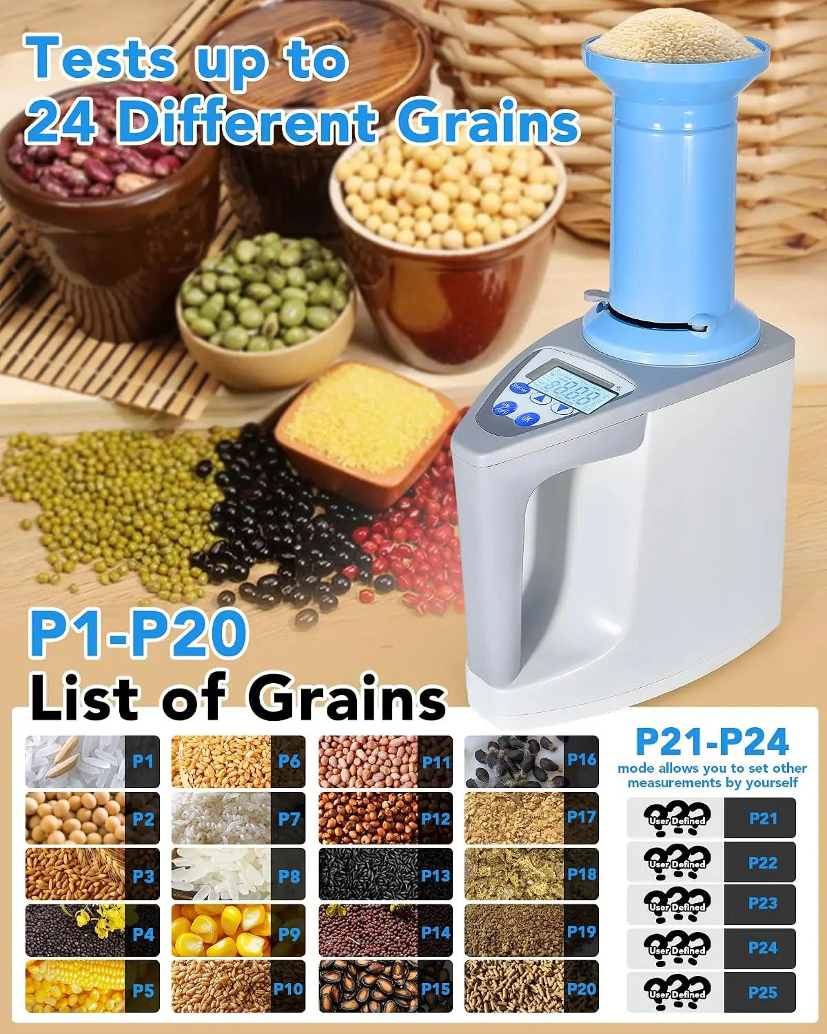 Digital Grain Moisture Meter Wheat Corn Rice Moisture Tester — product view 5