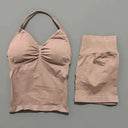 Women Seamless Yoga Set With Tummy Control Shorts