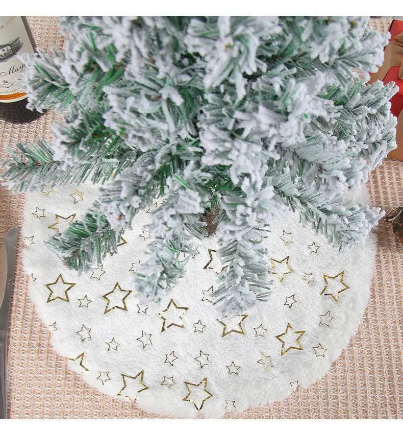 Elegant Faux Fur Christmas Tree Skirt With Sequins