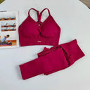 Seamless Yoga Set Women High Waist Leggings Bra