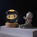3D Moon LED: Crystal Lamp - Elegant Night Light for Home