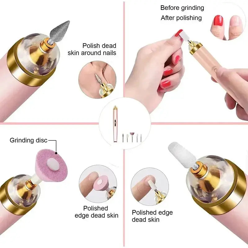 5 In 1 Electric Nail Polish Drill Machine With Light