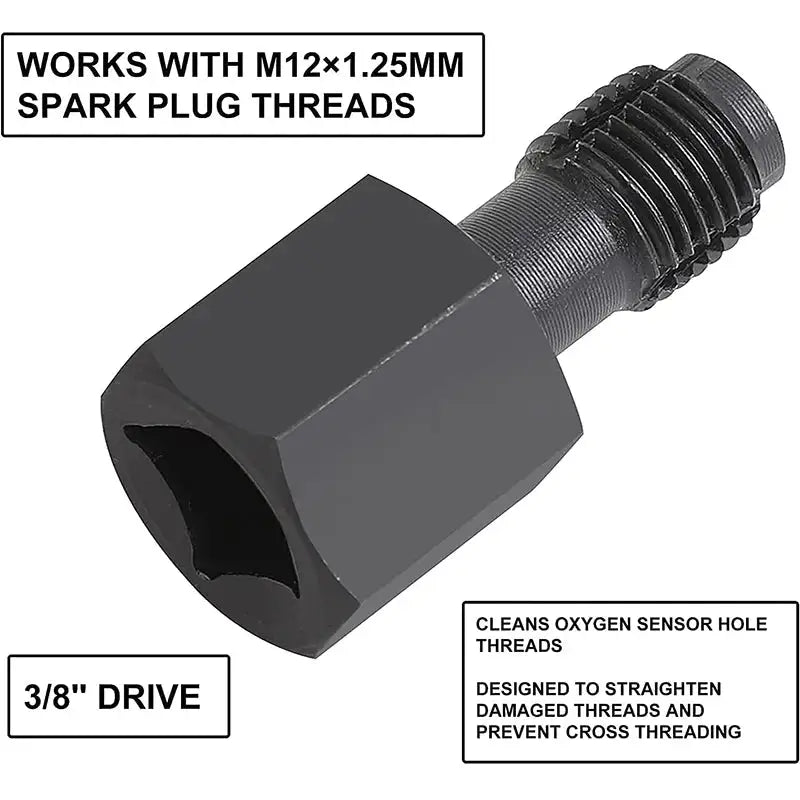 5pcs Oxygen Sensor Wrench Kit for Automotive O2 Socket Removal Install Offset Vacuum Sensor Socket Thread Chaser Tool