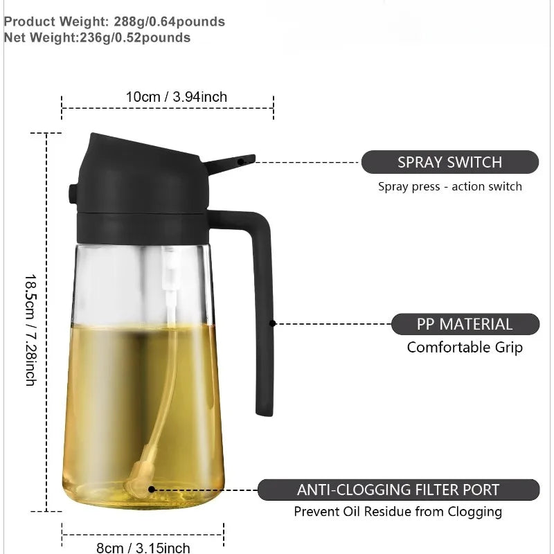 Glass Oil Sprayer & Dispenser, Olive Cooking, Air Fryer — product view 3