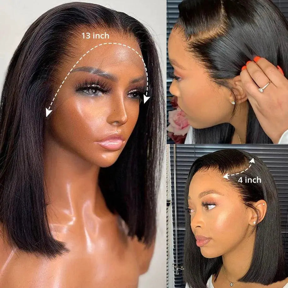 Short Brazilian Bob Lace Front Human Hair Wig MyLockMe