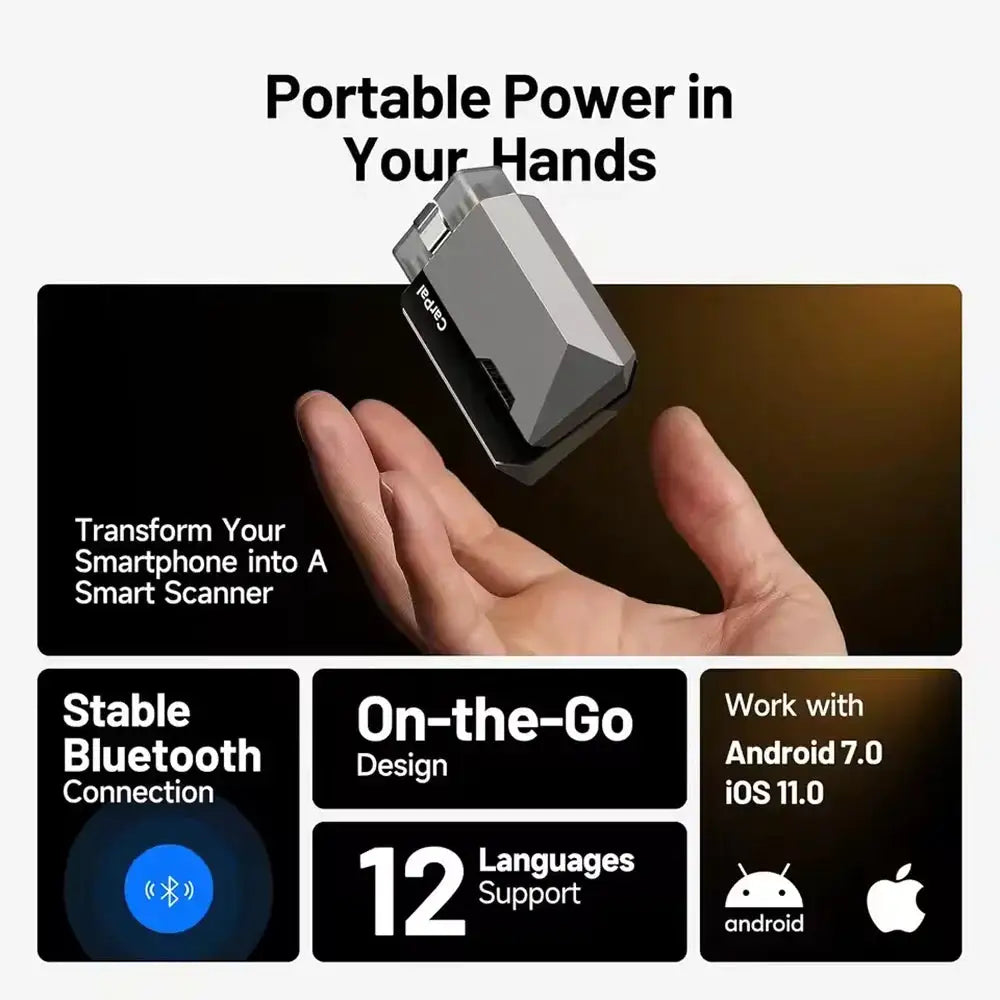 TOPDON Carpal OBD2 Scanner for Car All System Diagnostic Tool Vehicle Health Check Smog Check Battery Test IOS Android BT 5.0