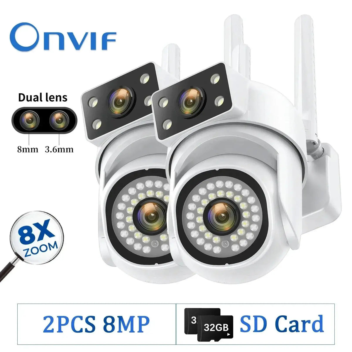 Outdoor Security Camera AI Tracking — 8MP 64G Card 1PCS