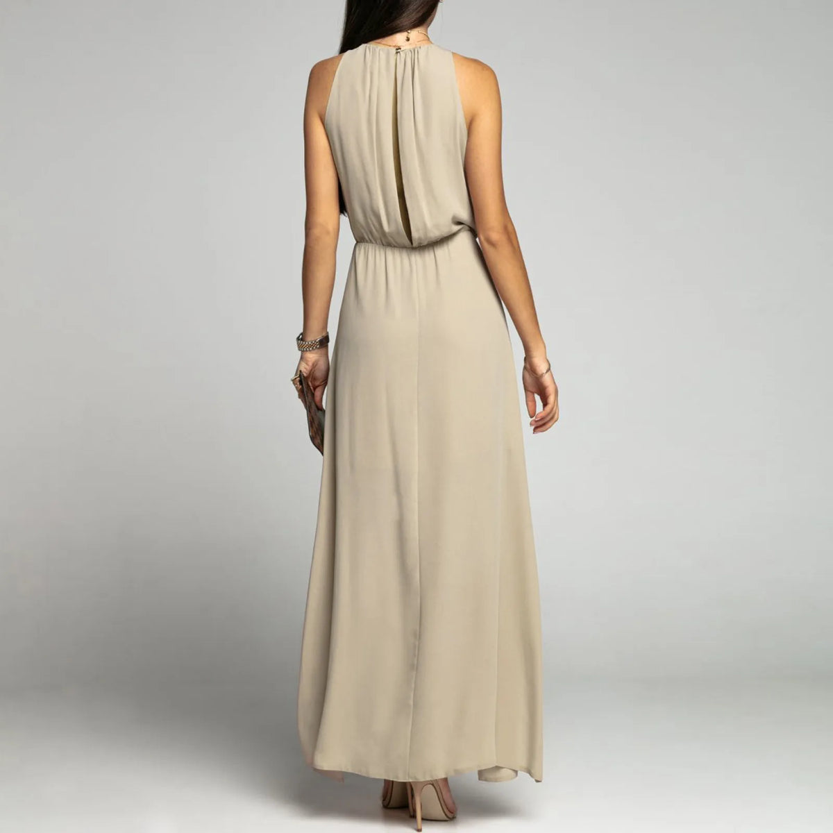 High Neck Side Slit Dress