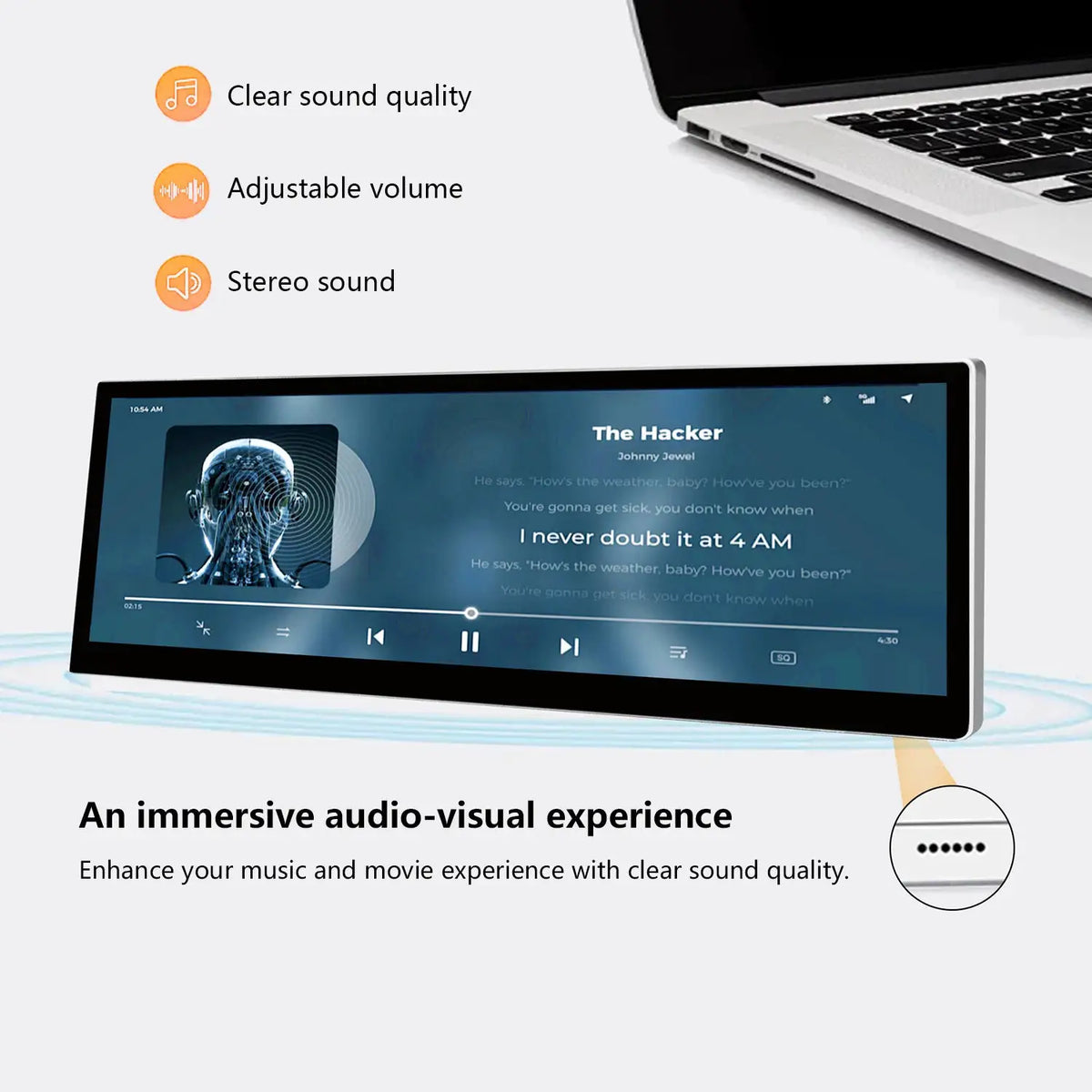 14.5 Inch Stretched LCD Display 32:9 Ultra-Wide 2560x720 IPS 10-Point Touch Screen Type-C Mini HD Dual Speaker Metal Shell
