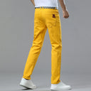 Four Season New Men's Yellow Jeans Fashion Business Casual