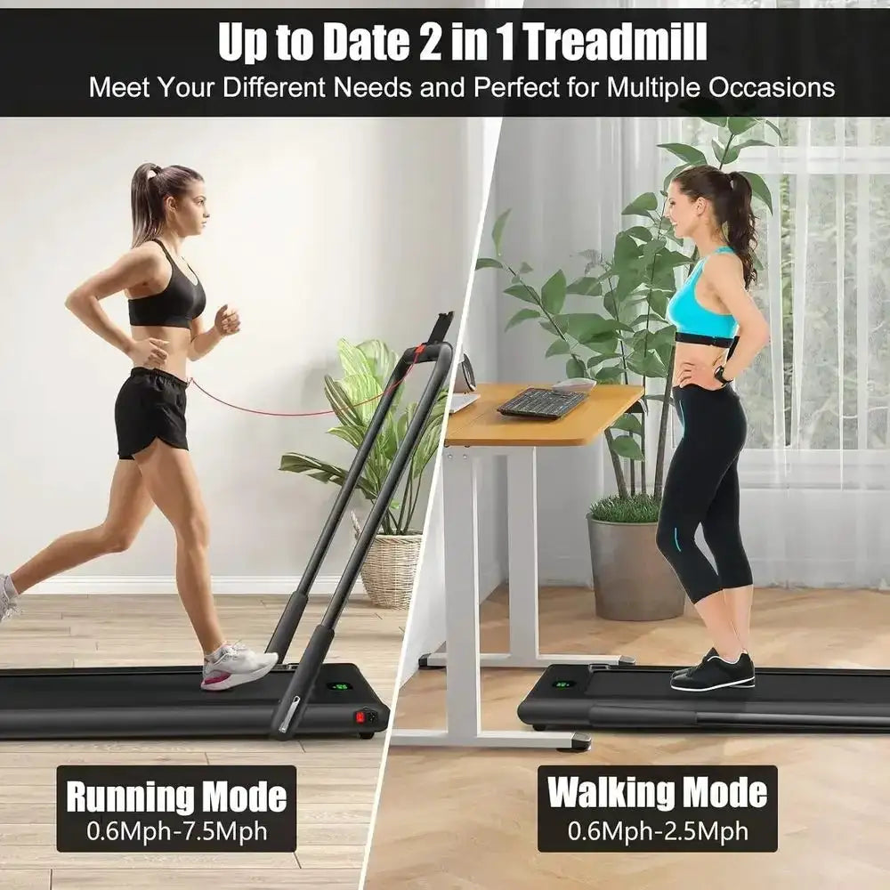 Dual-Function Portable Walking Pad and Under Desk Treadmill for Home and Office Use