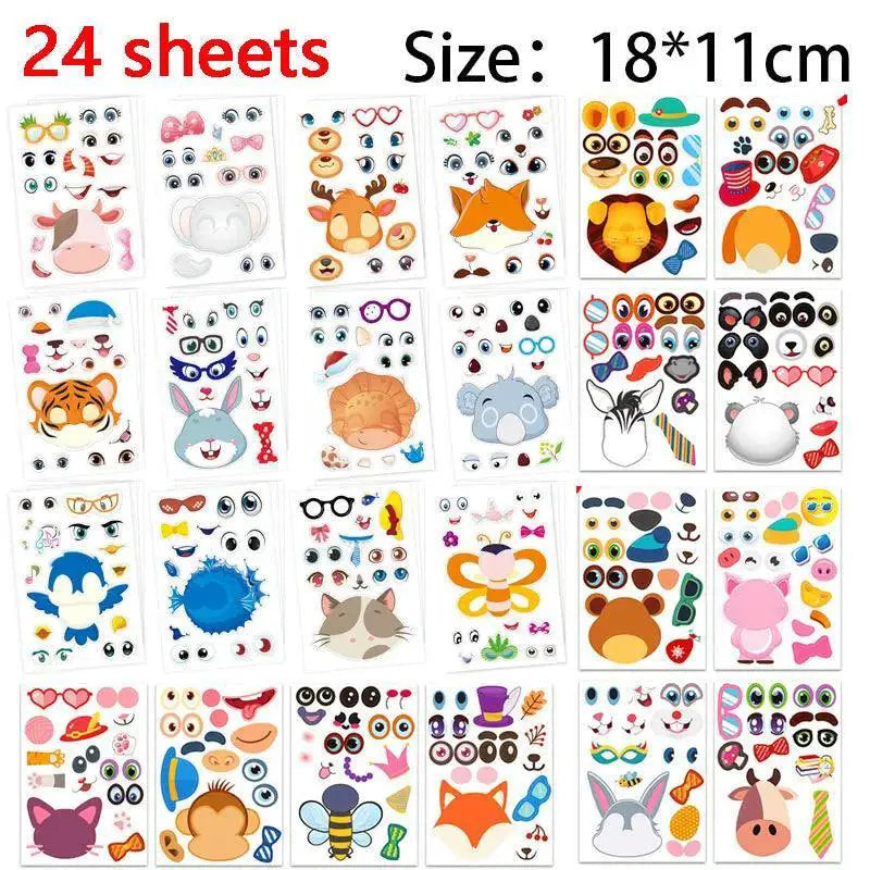 Create Your Own Animal Faces Stickers Set for Fun Crafts