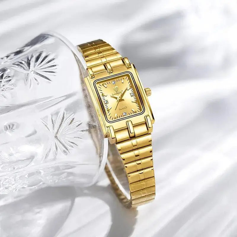 Square Stainless Steel Quartz Watch Water Resistant