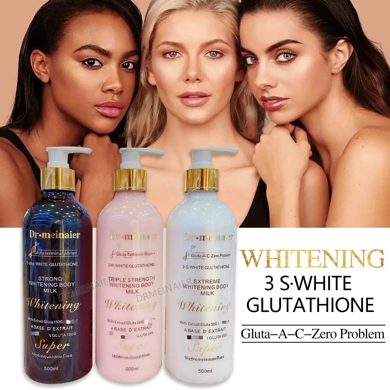 24K Gold Glutathione Whitening Body Lotion Moisturizing Brightening and Firming Body Cream