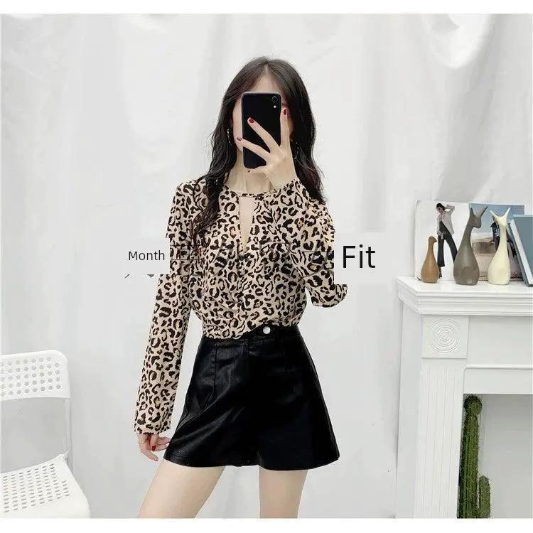 Leopard Print Cutout Top Exude Sophisticated Allure
