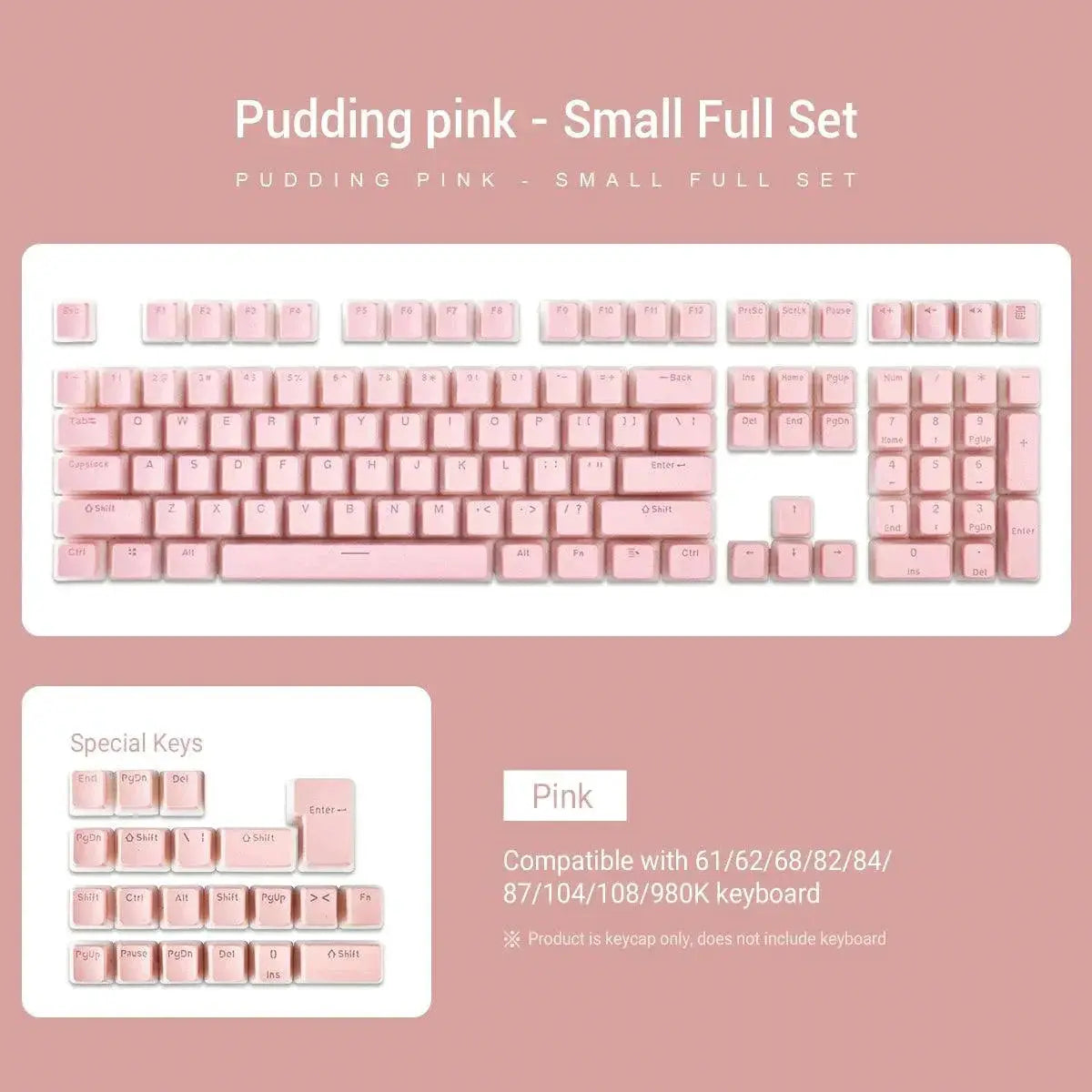 Pudding Keycaps RGB Backlit Enhanced Typing Efficiency