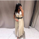 Flattering Patchwork Midi Dress for Women