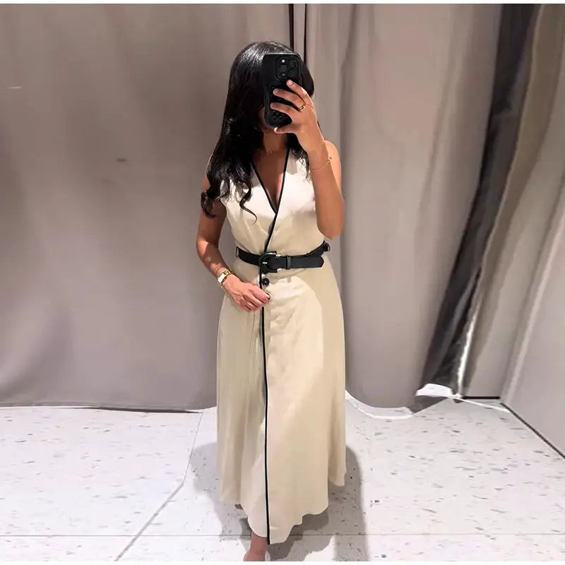 Flattering Patchwork Midi Dress for Women — product view 13