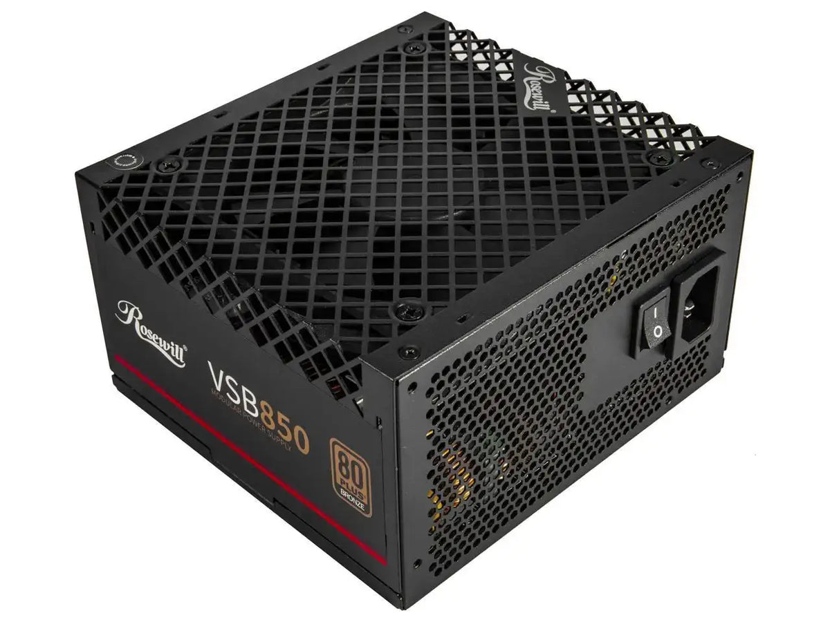 Rosewill VSB 850W 80+ Bronze, ATX 3.0 & 3.1 Compatible, Semi-Modular Power Supply, PCIe 5.1 12V-2x6 Connector, 105°C/221°F Japanese Capacitor, 120mm ICB Silent Fan - 5 Year Warranty - VSB850