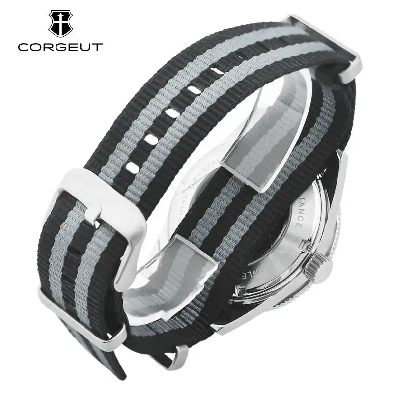 41MM Sapphire Glass 100m Waterproof Japan Automatic Luminous Mens Watch Nylon Strap