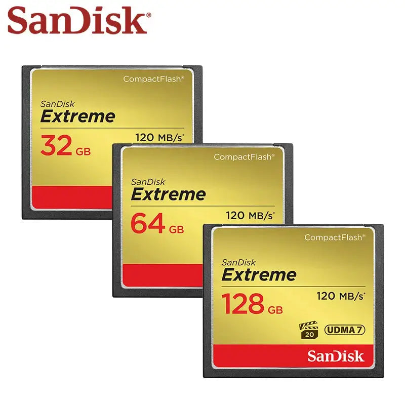 SanDisk Extreme CompactFlash Memory Card 32GB 64GB 128GB UDMA-7 Original CF Card for Canon Nikon Camera Max 120Mb/s