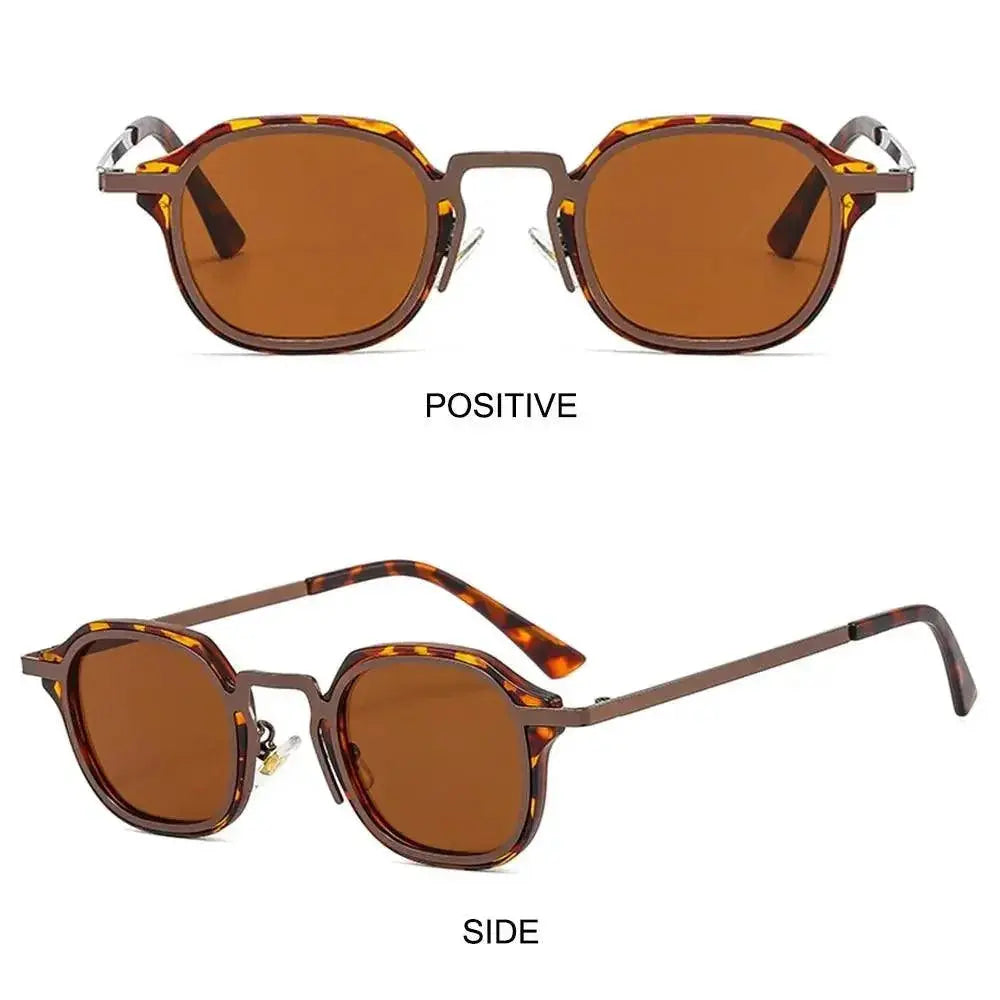 Retro UV400 Small Square Sunglasses With Metal Frame Fashion