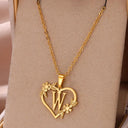 Golden Floral Heart Choker Necklace - Alphabet Jewelry
