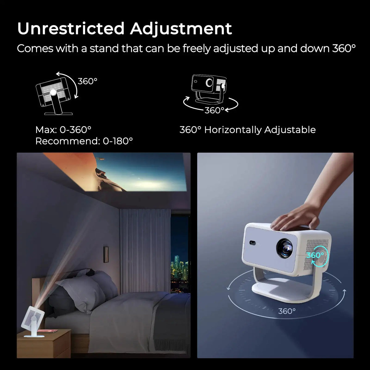 LynCast Projector Native , Android Auto Focus & Keystone ° — product view 6