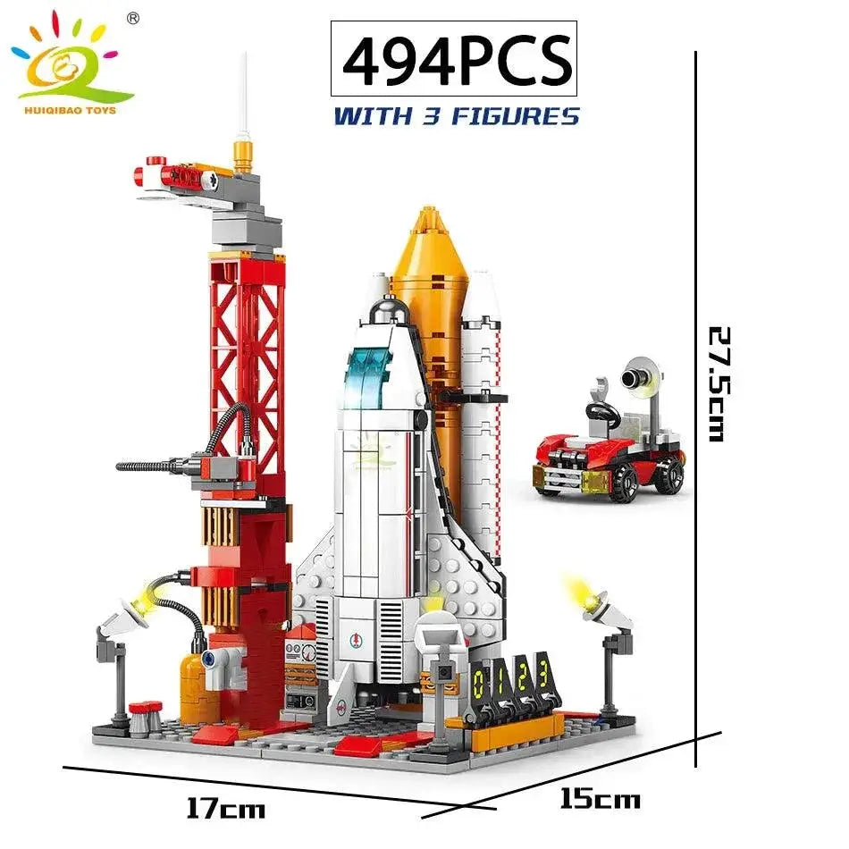 Space Adventure Rocket Building Blocks Set Astronaut Toy