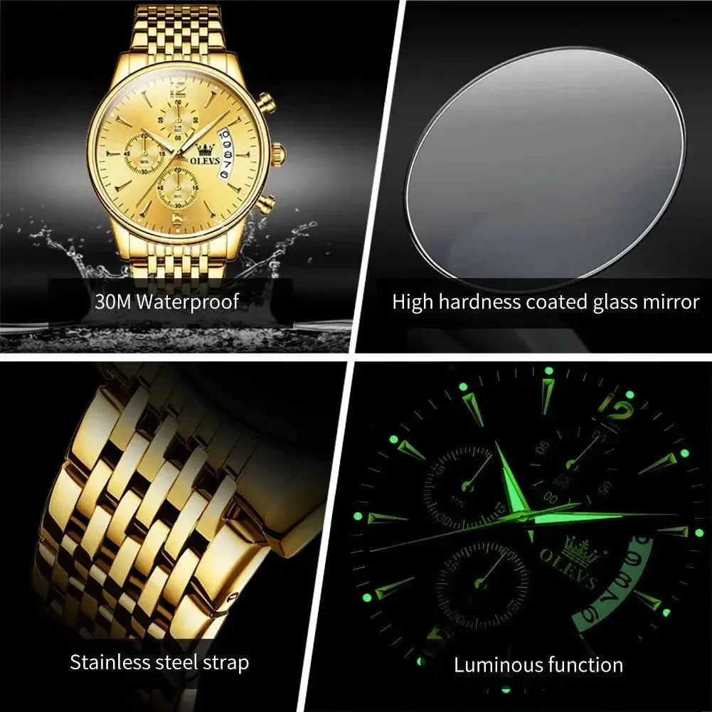 OLEVS Men's Pilot Watch Quartz Timepiece Water Resistant