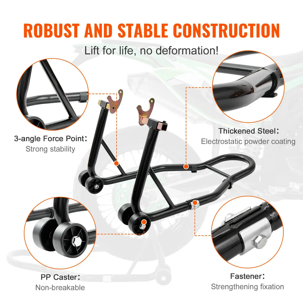 Heavy-Duty Motorcycle Fork & Wheel Stand Set — product image 6