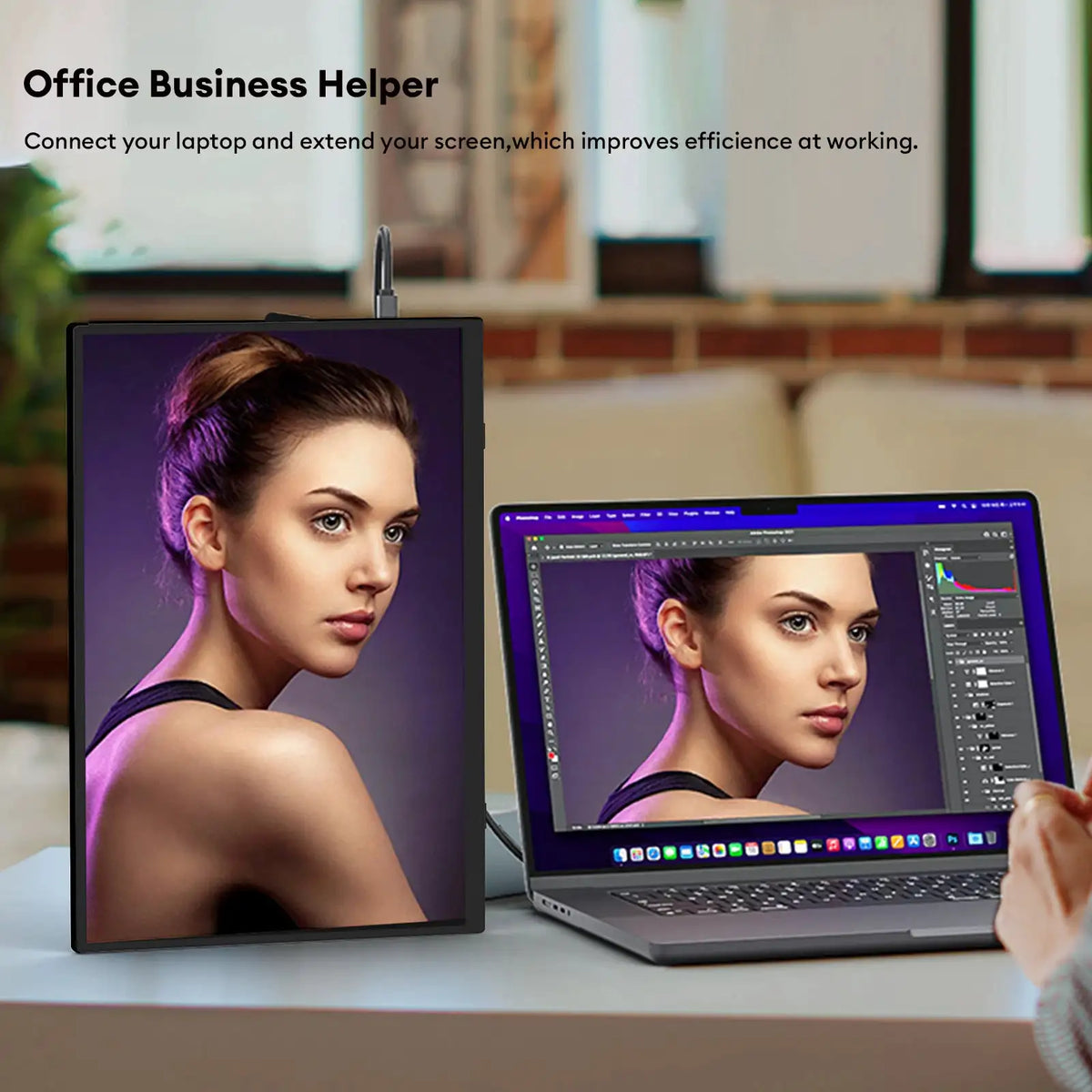 ZEUSLAP 15.6' FHD 100%sRGB 300Nits Ultra Thin Back Stand Design Portable Monitor for Phone Gaming Laptop