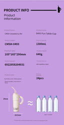 Strawberry Life 1300ml Giant Insulated Thermos Cup