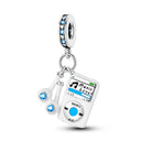 Silver Plated Charm Graduation Campus
