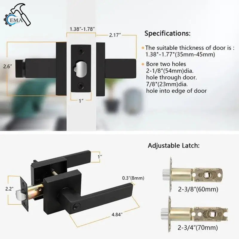 High-Quality Heavy-Duty Interior Door Handle Locks with Core & Latch – Safety Door Accessories, Durable Handle Set for Home