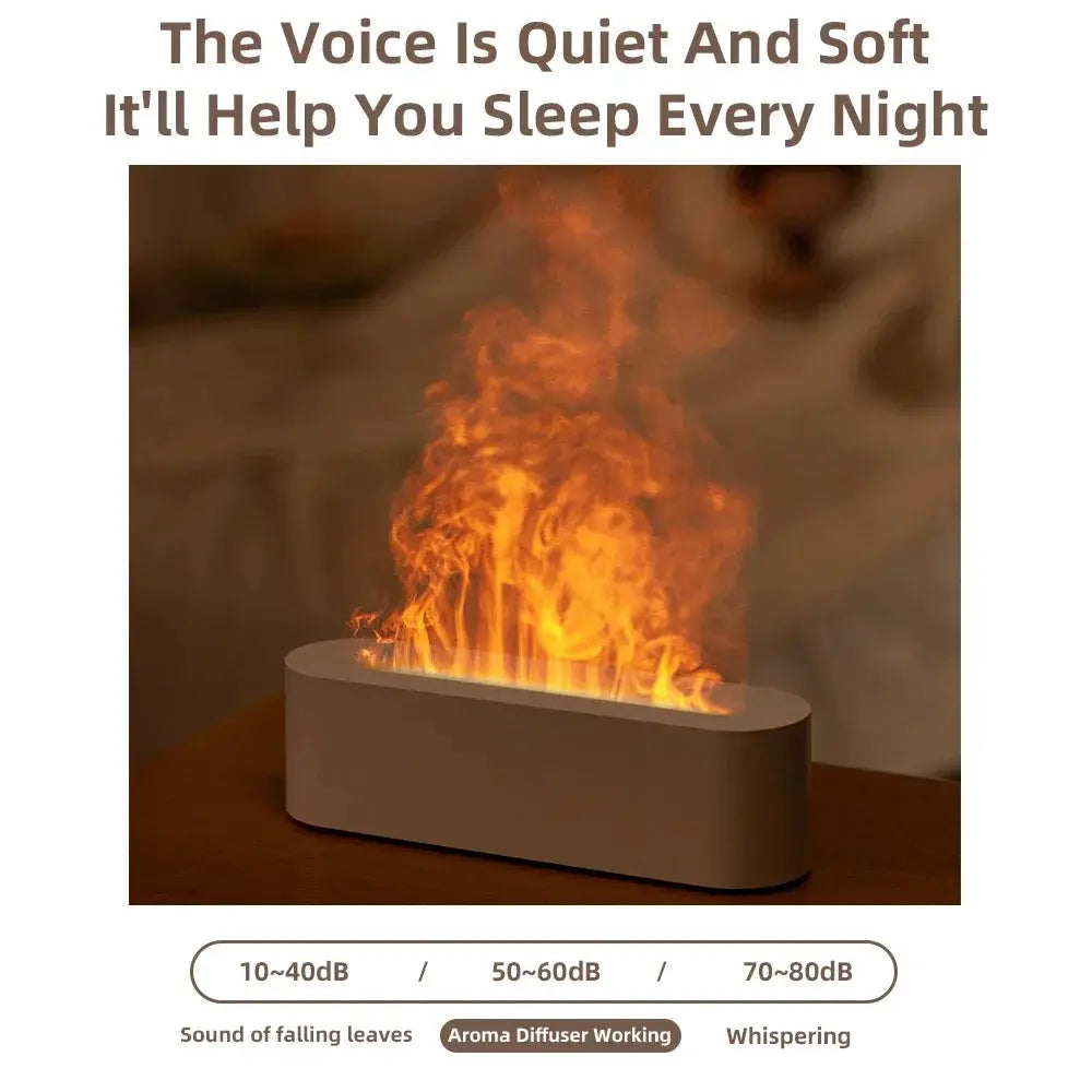 Ultrasonic Essential Oil Diffuser With Flame Night Light