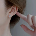 Moissanite Stud Earrings in Sterling Silver Angel LEBOA