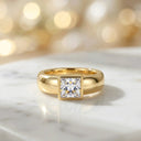 Princess Moissanite Ring In Wide